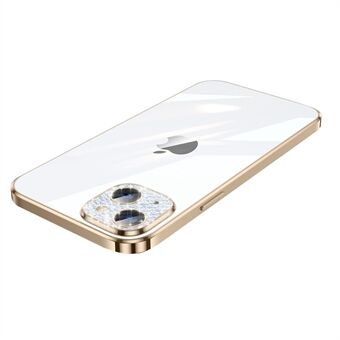 SULADA Glad Eye Series Transparent Phone Case for iPhone 13 6.1 inch, Rhinestone Design Camera Lens Cover Electroplating PC + TPU Shell