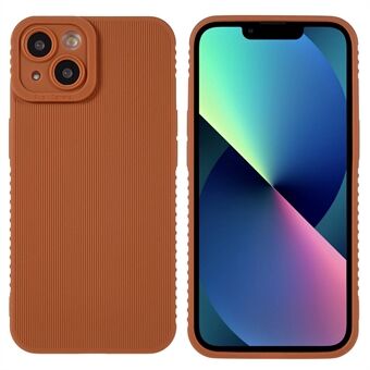 Voor iPhone 13 6,1-inch schokbestendige en antislip tandenstokers met rechte Edge Textuur TPU-hoesje met precieze uitsparingen Telefoonhoes