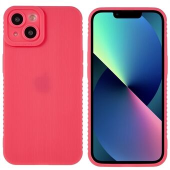 Voor iPhone 13 6,1-inch schokbestendige en antislip tandenstokers met rechte Edge Textuur TPU-hoesje met precieze uitsparingen Telefoonhoes