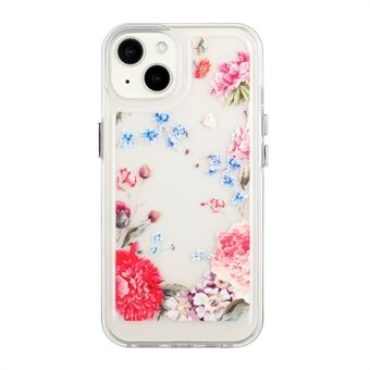 Flower Series for iPhone 13 6.1 inch Flower Pattern Printed 2mm Thickened Anti-drop Acrylic Back+Soft TPU Frame Phone Case Cover