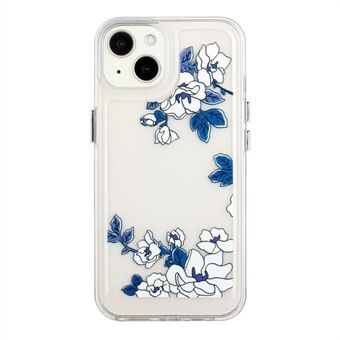 Flower Series for iPhone 13 6.1 inch Flower Pattern Printed 2mm Thickened Anti-drop Acrylic Back+Soft TPU Frame Phone Case Cover