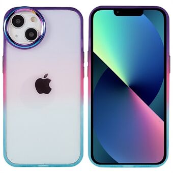 Big Eyes Three Color Series voor iPhone 13 6.1 inch PC + TPU Galvaniseren Telefoon Case Metalen Knoppen Clear Back Cover