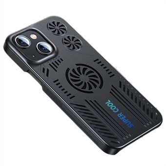 Voor iPhone 13 6.1 inch Anti-fall Phone Case Warmteafvoer Hollow-out Back Cover met Magnetische Metalen Plaat: