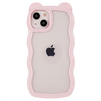 Bear Ear Decor telefoonhoesje voor iPhone 13 6,1 inch, afneembare 2-in-1 pc + TPU mobiele telefoonhoes