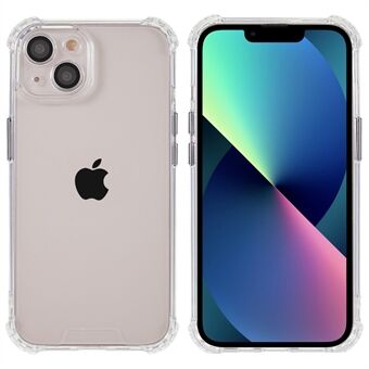 PC + TPU schokbestendig Airbag-telefoonhoesje voor iPhone 13 6.1 inch, nauwkeurige uitsparing Duidelijke telefoonhoes met glazen lensfilm