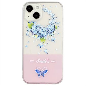 Voor iPhone 13 6.1 inch gelakte vlinder TPU achterkant van de behuizing anti-drop mobiele telefoon beschermhoes: