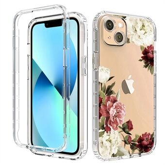 Voor iPhone 14 6.1 inch / 13 6.1 inch patroonafdrukken Duidelijk telefoonhoesje Hybride pc + TPU-beschermhoes: