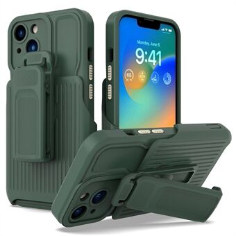 Explorer Series voor iPhone 13 Back Clip Kickstand Design PC + TPU Telefoon Beschermhoes Valbestendige Cover