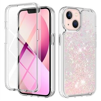 YB Drijfzand Series-9 voor iPhone 13 6.1 inch Drijfzand Shiny Pailletten Volledige Bescherming TPU Telefoon Cover met PET Screen Protector