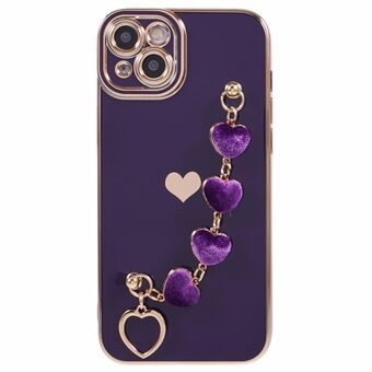 Voor iPhone 13 hoesje Schokbestendige TPU telefoonhoes met kettingarmband