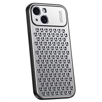 Voor iPhone 13 hoesje Aluminiumlegering+TPU Anti-val Warmteafvoer Honingraat Telefoonhoesje