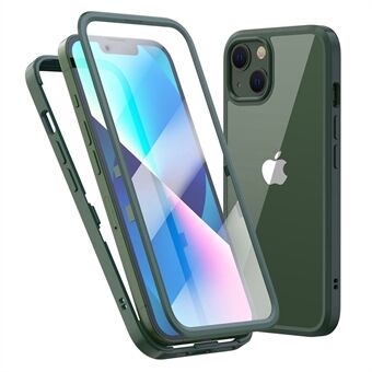 WINTORY Voor iPhone 13 6.1 inch PC + TPU Anti-drop Case Volledige Dekking Telefoon Case met Gehard Glas Screen Protector