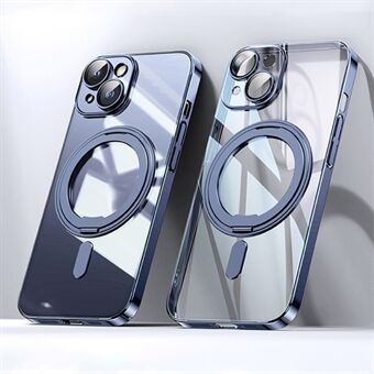 Voor de iPhone 13 Magnetische Case met Kickstand, een PC+TPU Telefoonhoesje met Lensfilm.