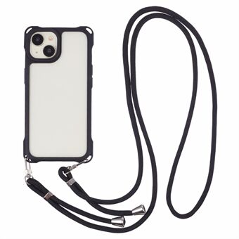 Voor iPhone 13 hoesje PC+TPU schokbestendige telefoonhoes met verstelbare riem