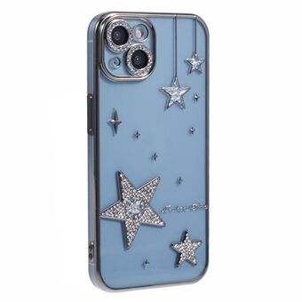 Voor iPhone 13 Hoesje 3D Bling Sterren Electroplating TPU Transparante Telefoon Hoesje