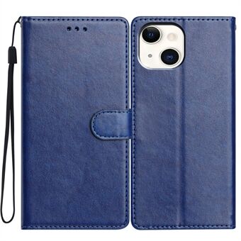 Voor iPhone 13 Leren Telefoonhoes Wallet Stand Cover met Handige Strap