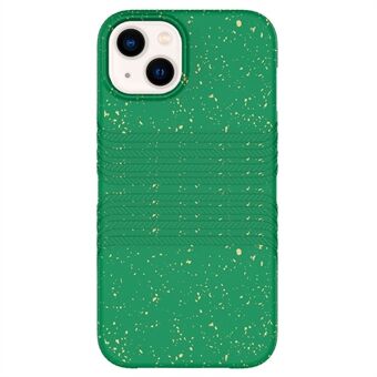 Voor iPhone 13 6.1 inch Schokbestendig Telefoonhoesje Milieuvriendelijk Tarwestro + TPU Beschermende Mobiele Telefoon Cover