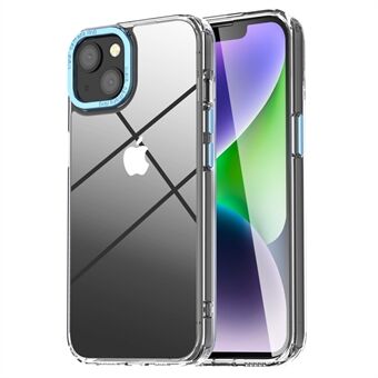 AHASTYLE PC06-B Crystal Clear Telefoon Case voor iPhone 13 6.1 inch Anti-Drop PC + TPU Telefoon Cover met Zinklegering Camera Frame