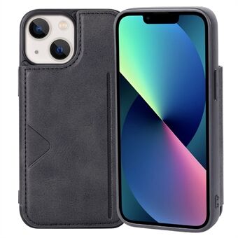 HANMAN Mika Serie Voor iPhone 13 6.1 inch PU Leer Gecoat TPU Case Drop-proof Telefoon Cover met Magnetische Kaarthouder: