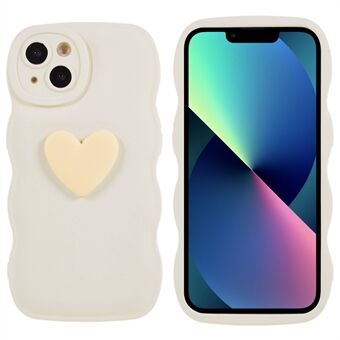 Voor iPhone 13 6.1 inch Soft TPU Leuke Love Hartvorm Telefoon Case Golvende Edge Versterkte Hoek Beschermhoes: