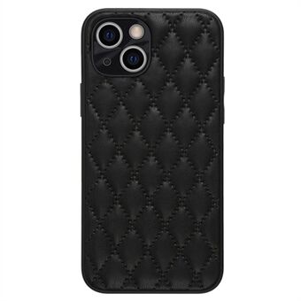 Beschermhoes voor iPhone 13 6,1 inch, Rhombus PU-leer + TPU-telefoonhoes achterkant