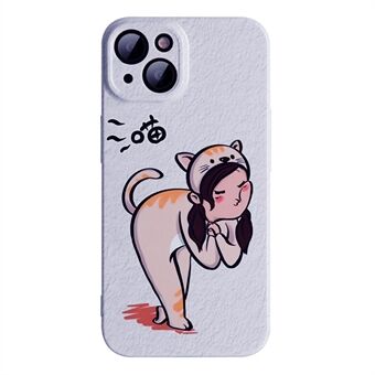 Voor iPhone 13 6.1 inch Cartoon Kat Meisje / Hond Jongen Patroon Afdrukken Paar Telefoon Cover Anti-val Hard PC Case