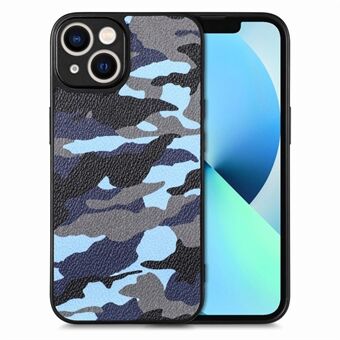 Mobiele telefoonhoes met camouflagepatroon voor iPhone 13, PU-lederen coating PC + TPU-beschermhoes