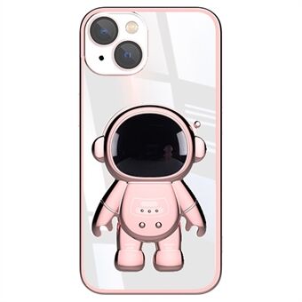 Voor iPhone 13 6,1 inch Electroplating Astronaut Shaped Kickstand Phone Case Phone Cover met Lens Film