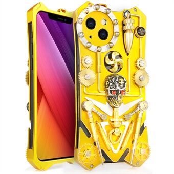 Voor iPhone 13 6,1 inch Metal Gear telefoonhoes Mechanisch Esthetisch Robuust Schokbestendig telefoonhoesje - Goud