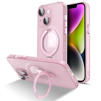 Magnetische telefoonhoes voor iPhone 13 6,1 inch, PC+TPU standaard matte hoes met cameralensbeschermer