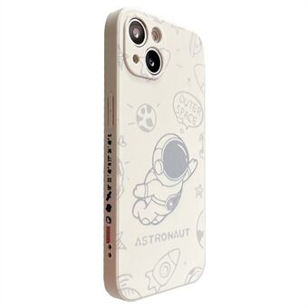 Telefoonhoes Space Astronaut Pattern voor iPhone 13 6,1 inch Precise Cutout Phone Shell Cover