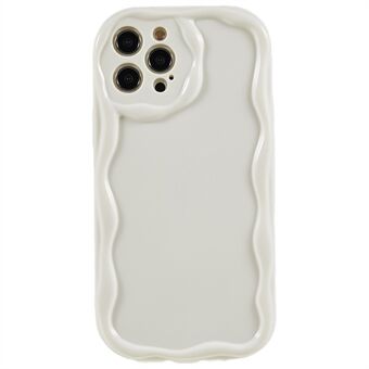 Voor iPhone 13 6,1 inch Wave Design Soft TPU mobiele hoes Anti-drop beschermhoes - wit