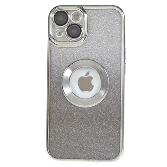 Voor iPhone 13 Electroplating Phone Case CD Vein Logo Hole Glitter TPU Cover met cameralensbeschermer