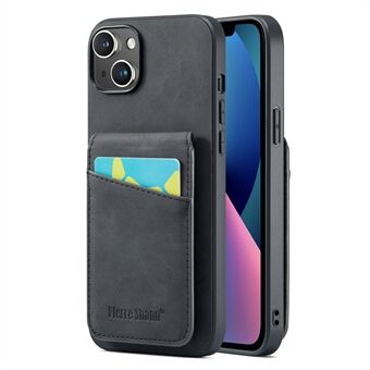 FIERRE SHANN Kaarthouder Telefoonhoesje voor iPhone 13 RFID Blocking PU Leather+TPU Kickstand Cover