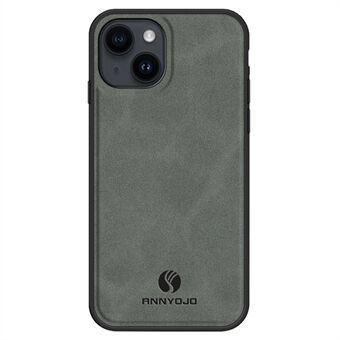 ANNYOJO voor iPhone 13 PU-leer gecoate pc + TPU schokbestendige telefoonhoes Ondersteuning magnetische autohouder