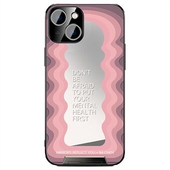 IM-CHEN Soft TPU Shell voor iPhone 13 Inspirational Word Mirror-telefoonhoesje met uittrekbare standaard