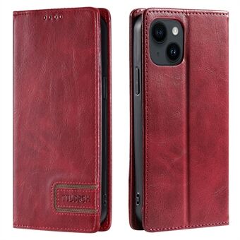 TTUDRCH Style 007 Wallet Stand Phone Cover voor iPhone 13 RFID Blocking PU Leather + TPU Case