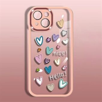 Voor iPhone 13 TPU-telefoonhoes met Love bedrukte hoes met cameralensfilm