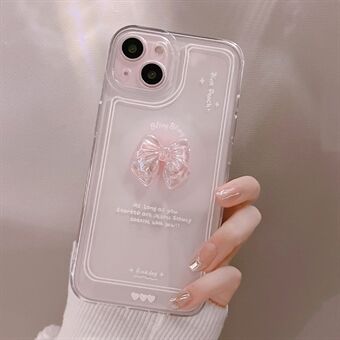 Crystal Bowknot Decor Phone Case voor iPhone 13, Anti- Scratch TPU Clear Phone Cover