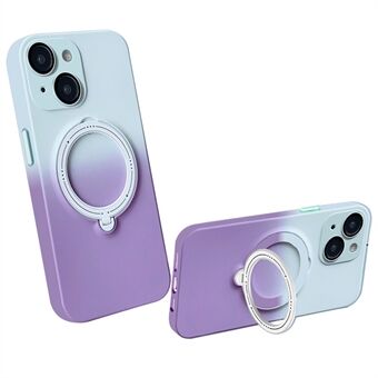 Voor iPhone 13 Zachte TPU-telefoonhoes Magnetische roterende standaard Gradient Cover met lensbeschermer