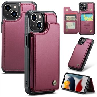 CASEME C22-serie kaartsleuven telefoonhoes voor iPhone 13, RFID-blokkerend leer + TPU-standaardhoes