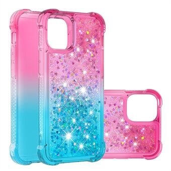 Gradiënt Drijfzand Glitter Vloeibaar Vloeibaar Vloeibaar Bling Leuke TPU Cover voor iPhone 13 Pro 6.1 inch