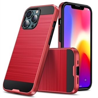 Zachte TPU harde pc geborsteld anti-vingerafdruk full body beschermende telefoonhoes voor iPhone 13 Pro - rood