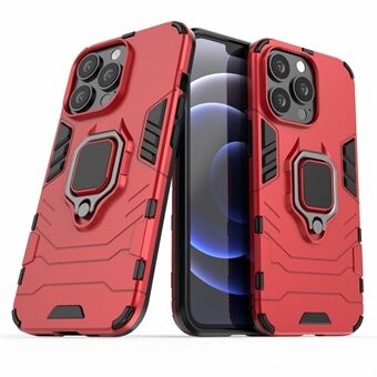 Ring Kickstand Design 2-in-1 PC TPU Hybrid Case Valbestendige hoes voor iPhone 13 Pro 6,1 inch