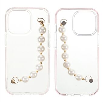 Schokabsorberende Super Clear TPU-telefoonhoes met parelkleurige polsband voor iPhone 13 Pro 6,1 inch