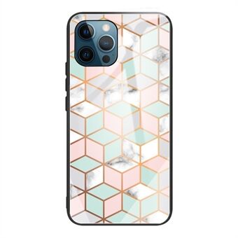 Gehard Glas + TPU Hybrid Cover voor iPhone 13 Pro 6.1 Inch Patroon Afdrukken Mobiele Telefoon Cover Shell