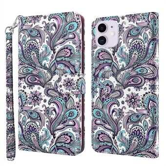 3D-stijl patroon afdrukken Premium PU lederen portemonnee Flip Flip magnetische Stand hoes met riem voor iPhone 13 Pro 6.1 Inch