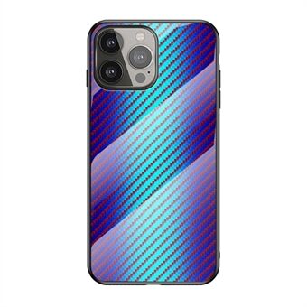 Krasbestendige telefoonhoes van gehard glas met koolstofvezelstructuur voor iPhone 13 Pro 6,1 inch