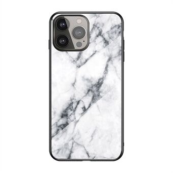 Ontwerp met marmerpatroon Gehard glas Anti-kras Zachte TPU Bumper Frame Ondersteuning Cover Cover voor iPhone 13 Pro 6.1 inch