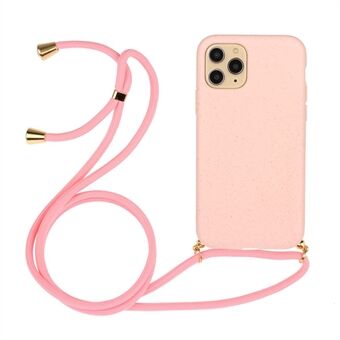 Voor iPhone 13 Pro 6.1-inch Natuurlijke Milieuvriendelijke Tarwestro + TPU Slanke Hoes met Multi-functionele Strap